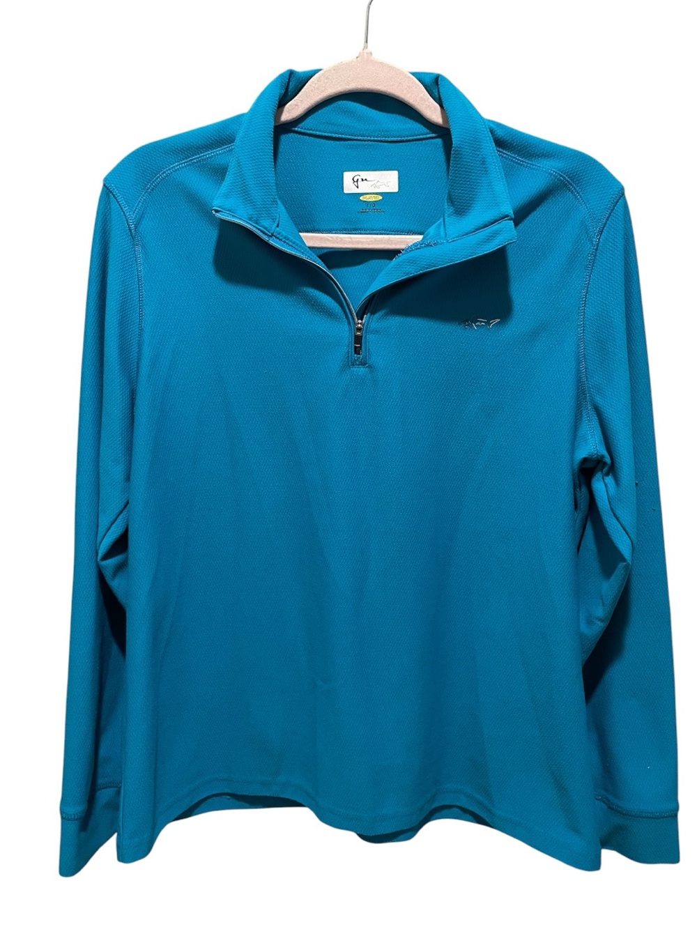 Greg Norman Collection Women's Quarter-Zip Golf Pullover. TEAL. Size L.